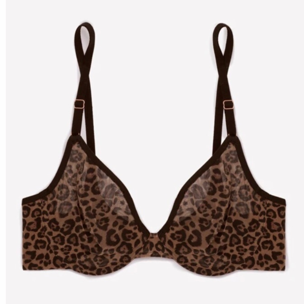 NWT Sheer Mesh Demi Bra 32 F (DDD)